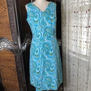 Relativity Sleeveless Midi Dress in Blue & Turquoise Paisley